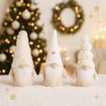 Koopman Krém Színű Magas Sapkás Manó - 22 cm 3 féle választható (ANM222420)