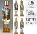 Koopman LED-es Luxury Diótörő figura zenélő, arany 57 cm, 4 féle (AZX000220)