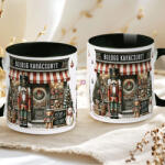 Deconline Crafts Karácsonyi bögre "Diótörős - Boldog Karácsonyt" 330 ml kerámia fekete Full HD (do129215-BLACK-MUG)