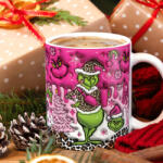 Deconline Crafts Grincses karácsonyi bögre "Grinch pink Trend (DO129178-Ceramic-Mug)