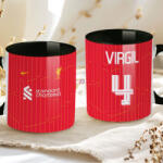 Deconline Crafts Prémium Liverpool Bögre személyre szabható, egyedi névvel 330ml Fekete bögre "Home kit (DO69356-BLACK-MUG)