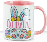 Deconline Crafts Húsvéti bögre "Nyuszilány" egyedi névvel, rózsaszín, kerámia (DO133001-PINK-MUG)