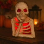 PMS LED Csontváz Dísz - Polyresin, Világító színváltó, 12, 5 cm (975173)