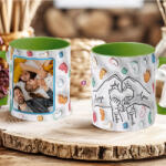 Deconline Crafts Anyák napi bögre "My Family" Személyre szabható, zöld, kerámia (DO133007-GREEN-MUG)