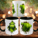 Deconline Crafts Egyedi feliratos karácsonyi bögre "Grincs Popó" fekete bögre (DO129223-BLACK-MUG)