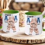 Deconline Crafts Apák napi bögre "Legjobb apa kék, Max 5 gyerek" Személyre szabható, zöld, kerámia (DO133024-GREEN-MUG)