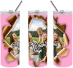 Deconline Crafts Személyre szabható duplafalú fém pohár szívószállal, egyedi képpel 600 ml Tumbler (DO59993-600ML-TUMBLER)