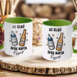Deconline Crafts Apák napi bögre "Első apák napja" Személyre szabható, zöld, kerámia (DO133020-GREEN-MUG)