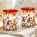 Deconline Crafts Őszi mintás bögre 3D pufi hatású "Őszi törpék" narancssárga (DO126127-ORANGE-MUG)