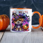 Deconline Crafts Egyedi neves Halloweeni bögre Cuki kutyusos, személyre szabható 330 ml Narancssárga (DO126186-ORANGE-MUG)