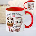 Deconline Crafts Szerelmes bögre "Te vagy a tejszínhab a kávémba" egyedi névvel, piros, kerámia (DO133011-RED-MUG)