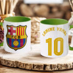 Deconline Crafts Prémium Barcelona Bögre személyre szabható, egyedi névvel 330ml Zöld bögre (DO69354-GREEN-MUG)