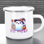Deconline Crafts Egyedi Halloweeni fém retro bögre, Cuki szellemes, személyre szabható 360ml (DO126183-ALU-MUG)