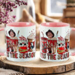 Deconline Crafts Halloween mintás bögre Horror Stars "Tis The Season" rózsaszín (DO126129-PINK-MUG)