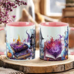 Deconline Crafts Halloween mintás bögre HD "Haunted House" rózsaszín (DO126111-PINK-MUG)