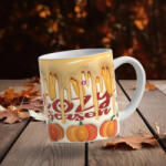 Deconline Crafts Őszi mintás bögre 3D pufi hatású "Cozy Season" kerámia (DO126105)