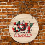 Deconline Crafts XL Karácsonyi fa tábla "Joy to the world" ajtódísz többféle méretben (DO129191-WOOD30)