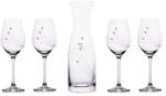 D&D Üveg pohár boros + üveg swarovski díszítéssel üveg 360ml/1000ml 5 db-os szett (8588006988673)
