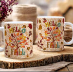 Deconline Crafts Őszi mintás bögre 3D pufi hatású "Hello Fall" kerámia (DO126125-MUG)
