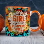 Deconline Crafts Halloween mintás bögre "Just a girl" Narancssárga (DO126169-ORANGE-MUG)
