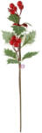Decoration & Design Selyemvirág magyal ág bogyóval műanyag 37 cm zöld, piros (DD70414)