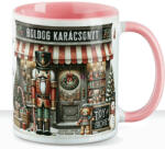 Deconline Crafts Karácsonyi bögre "Diótörős - Boldog Karácsonyt" 330 ml kerámia Rózsaszín Full HD (do129215-PINK-MUG)