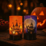 Koopman Halloween Lámpás - Meleg Fehér LED-ekkel 10 cm üveg, 2féle választható (XX8451000)