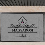 Deconline Crafts Lábtörlő egyedi névvel, monogrammal, 60x40 cm szürke Családneves (DO131002)