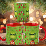 Deconline Crafts Grincs mintás karácsonyi bögre 3D pufi hatású "Grinch x Max" red (DO129151-RED-MUG)