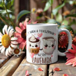 Deconline Crafts Szerelmes bögre "Te vagy a tejszínhab a kávémba" egyedi névvel, fehér, kerámia (DO133011-CERAMIC-MUG)