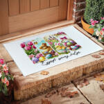 Deconline Crafts Egyedi feliratos húsvéti szőnyeg, kádkilépő 60X40 cm "Retro Húsvét" tört fehér (DO133003--RUG-60x40)