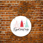 Deconline Crafts XL Karácsonyi fa tábla Egyedi szöveggel ajtódísz többféle méretben (DO129184-CUSTOM-WOOD-CIRCLE)