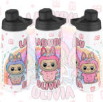 Deconline Crafts Személyre szabható "LABUBU Friends" fém kulacs egyedi névvel 750 ml (DO69367-BOTTLE-750ML)