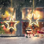 Entac Karácsonyi LED-es ablakdísz csillag, 19cm, elemes (ECL-10-WLD-S-KID411)