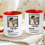Deconline Crafts Egyedi Ajándék bögre kedvenc dal - személyre szabható fényképpel és dallal 300 ml piros (DO133031-RED-MUG)