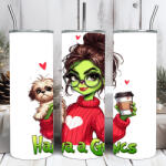 Deconline Crafts Egyedi feliratos termosz pohár 600ml "Grincs lány kutyával" HD tumbler (do129214-600ML)