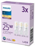 Philips 3x LED izzó G9 KAPSZULA 1.9W = 25W 220lm 2700K Meleg PHILIPS (8720169302075)