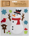  Karácsonyi Ablakzselé Hóember Madár 20x25 cm (QX312808)