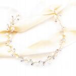 Kokonet Ékszerkoszorú Esküvői fejpánt strassz gyöngyök Finom (4-0078)