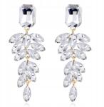 Kokonet Fülbevaló ezüst strasszok lógó kristályok csillogó (3-0379)