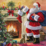  Ti-Flair Szalvéta 33x33 cm 3 Rétegű 20 Lap/Csomag Santa Placing Presents In Stockings Tél (AAD961)