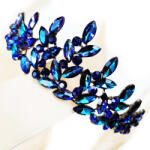 Kokonet Kék fekete tiara Diadem jelmez opálos elegáns farsangi bál (CZARNY diadem tiara korona)