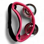 Kazoo Polska Tamburin Lábtartó rózsaszín dupla 4 pár gumis tányér a lábhoz (TASR-01)