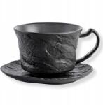 Wilmax England Porcelán teáscsésze fekete 180 ml Wilmax csészealjjal (Filiżanka czarna 180 ml i spodek WL-661151/AB)