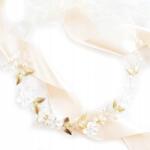 Kokonet Arany hajpánt finom virágokkal bájos boho rusztikus (4-0225)