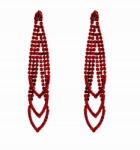 Kokonet Piros grafitszálas hosszú strasszos stiftes fülbevaló elegáns (3-0510)
