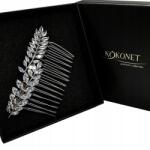 Kokonet Fésű levelekkel, ezüst gyémánt strasszokkal (4-0084)