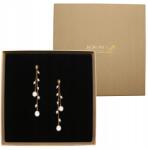 Kokonet Hosszú, kézzel készített gyöngy fülbevaló, aranyozott, természetes gyöngyökkel Klasszikus (Długie kolczyki perłowe ręcznie robione)