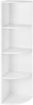 VASAGLE 4 Szintes sarokpolc, álló tárolópolc 30 x 129, 5 x 30 cm, fehér (LBC42WT)