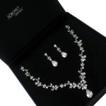 Kokonet Ezüst nyaklánc fülbevaló szettel, esküvői, Gyönyörű, elegáns (8-0077)